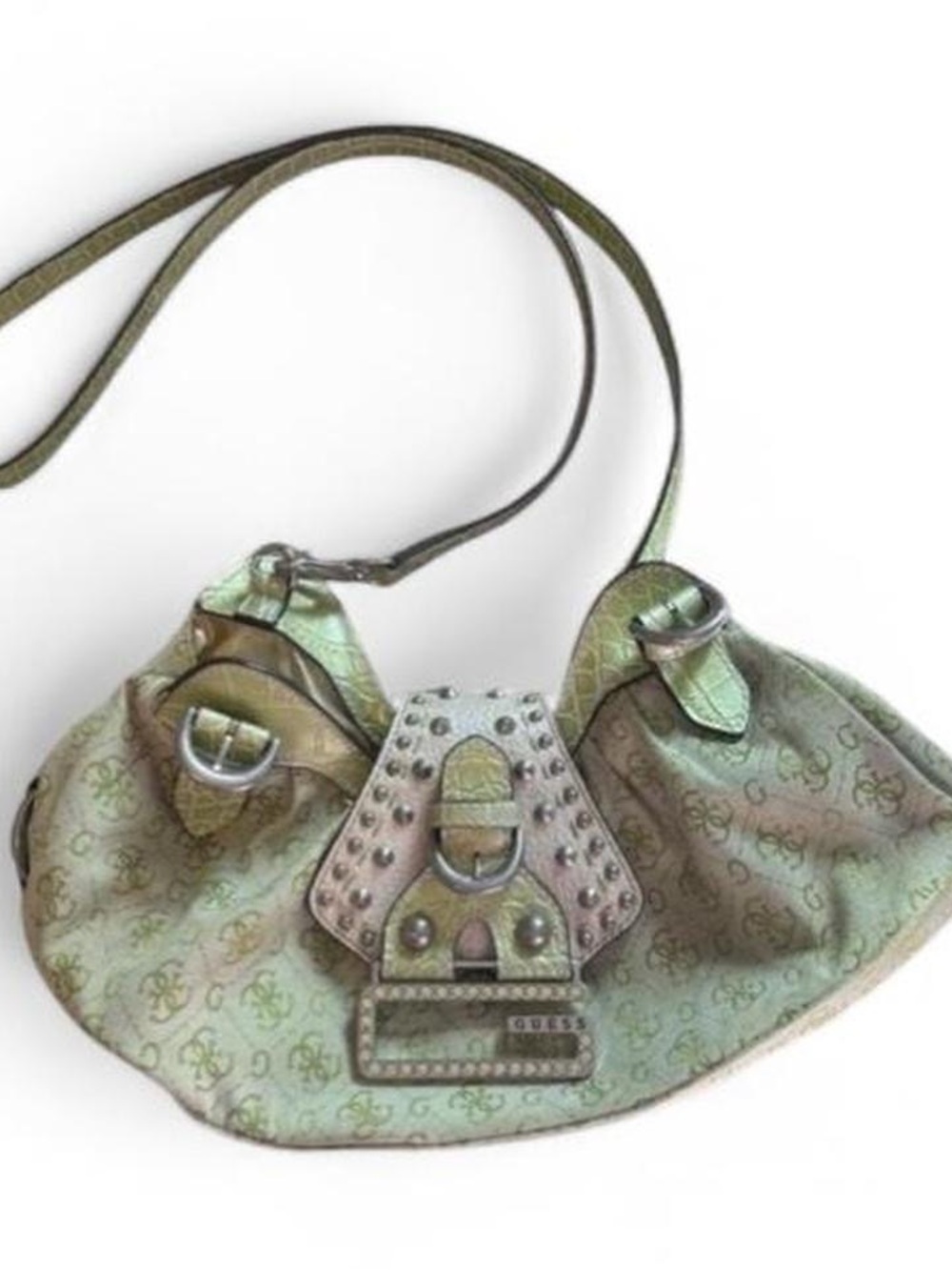 GUESS Green Studded Satchel